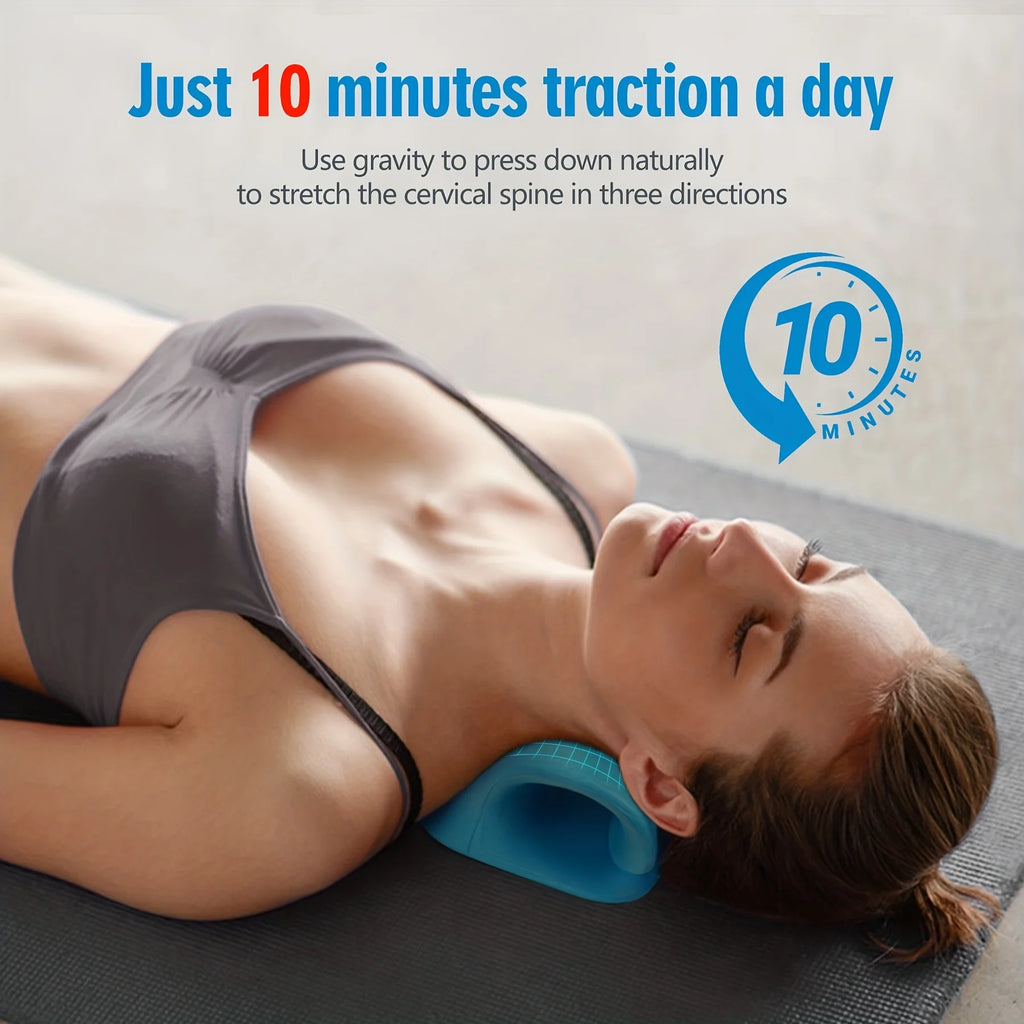 Neck Shoulder Stretcher Relaxer Cervical Chiropractic Traction Device Massage Pillow for Pain Relief Cervical Spine Alignment