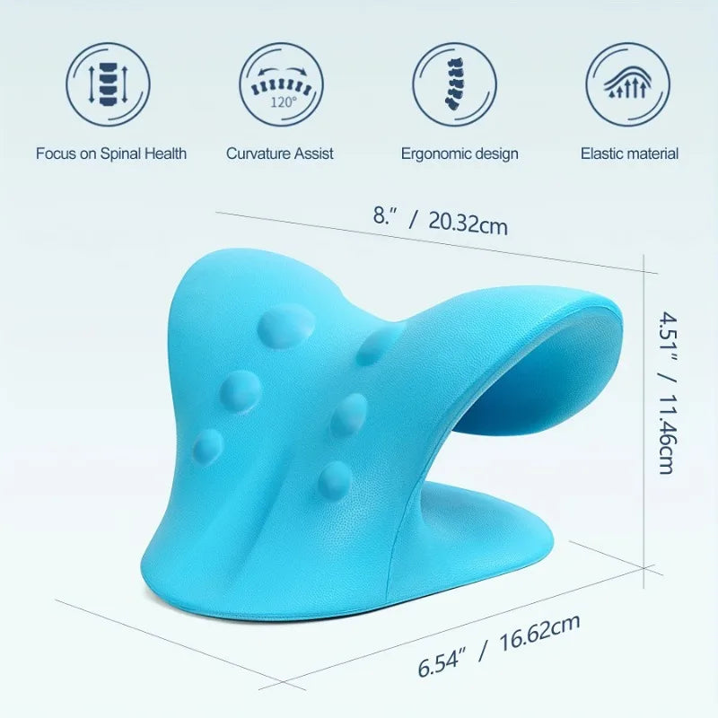 Neck Shoulder Stretcher Relaxer Cervical Chiropractic Traction Device Massage Pillow for Pain Relief Cervical Spine Alignment